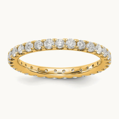 Polished U Shared Prong Diamond Eternity Band, 1.00 ct tw — 14K Yellow Gold