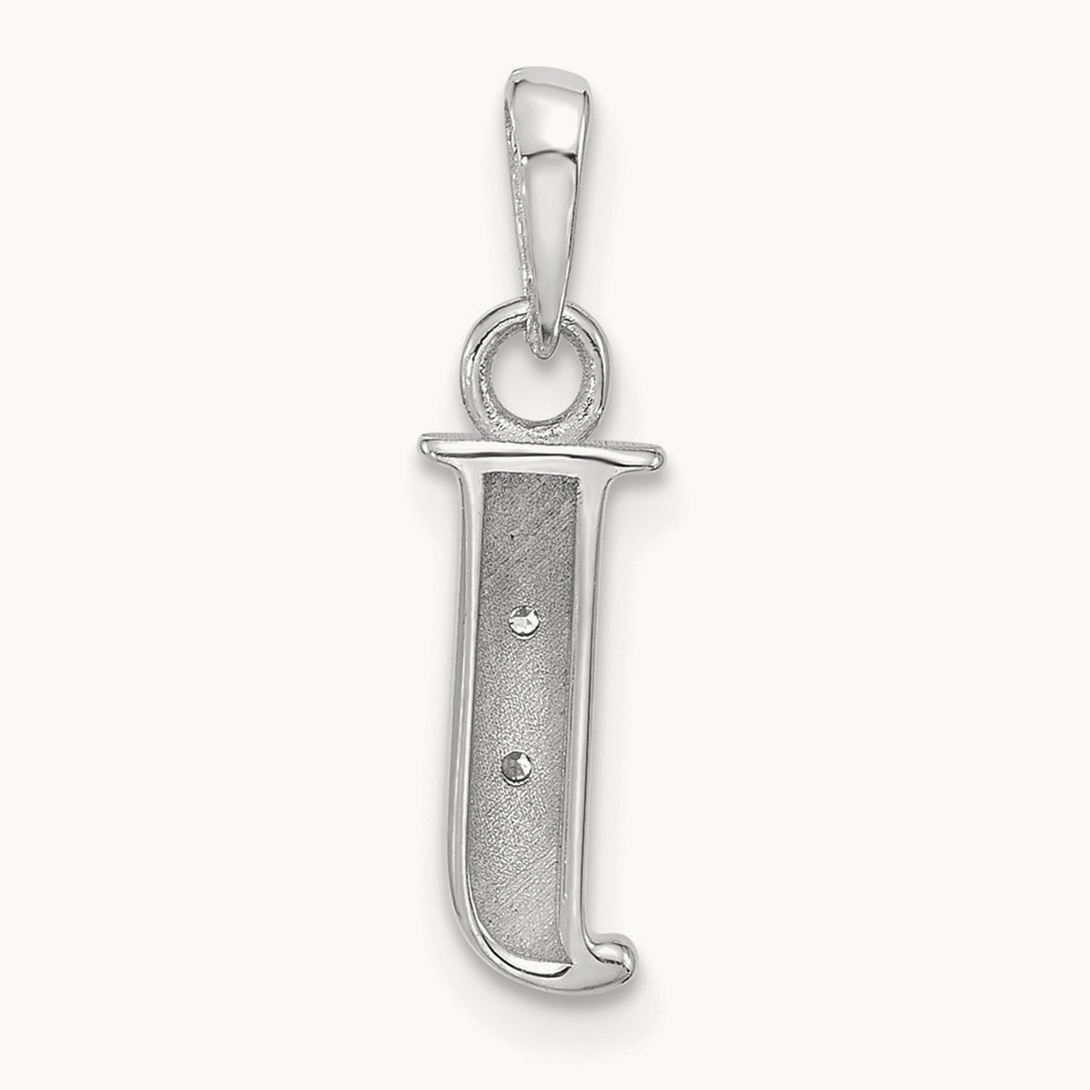Diamond Letter J Initial Pendant, 14K White Gold