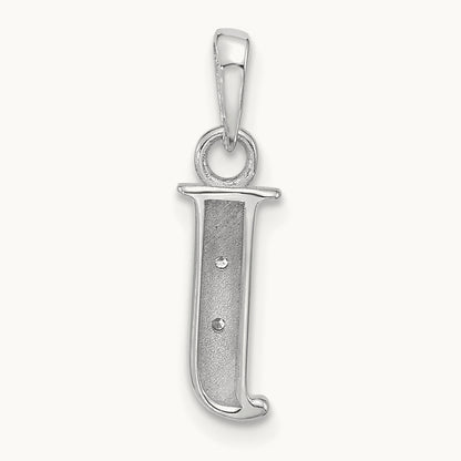 Diamond Letter J Initial Pendant, 14K White Gold