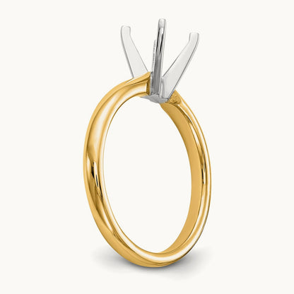 1.5ct. Medium-Weight 4-Prong Solitaire Mounting, 14K Two-tone