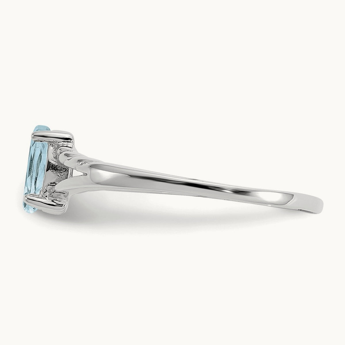 Aquamarine Birthstone Ring, 14K White Gold