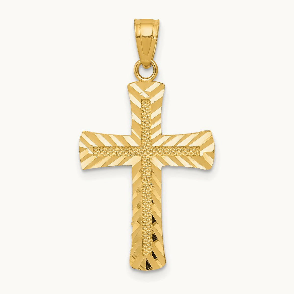Diamond-cut Latin Cross Pendant — 38mm