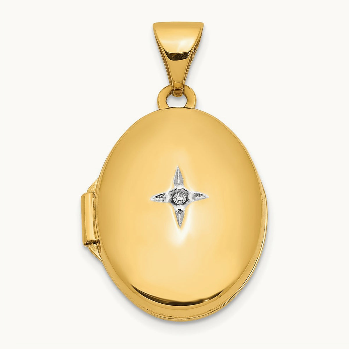 Diamond Oval Locket — 24mm