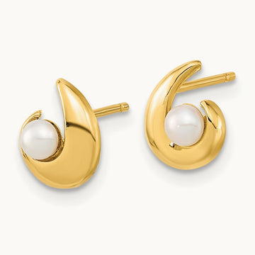Madi K Polished Freshwater Cultured Pearl Post Earrings — photo set