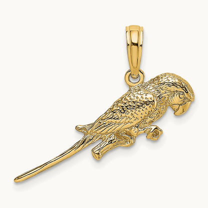 3-D Parrot Charm, 14K
