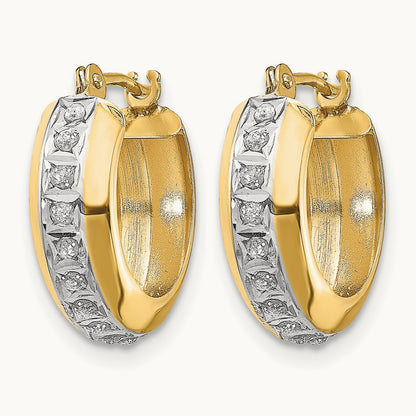 Diamond Fascination Daimond Dust/Accent Hoop Earrings, 14K
