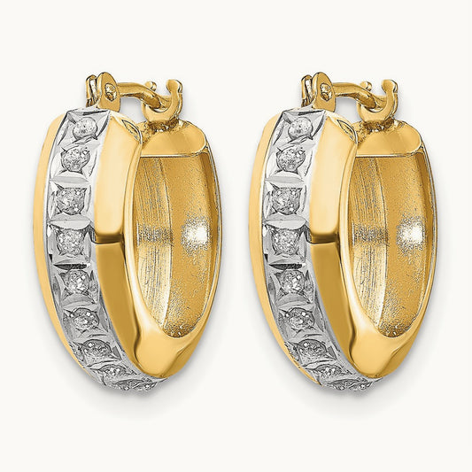 Diamond Fascination Daimond Dust/Accent Hoop Earrings, 14K