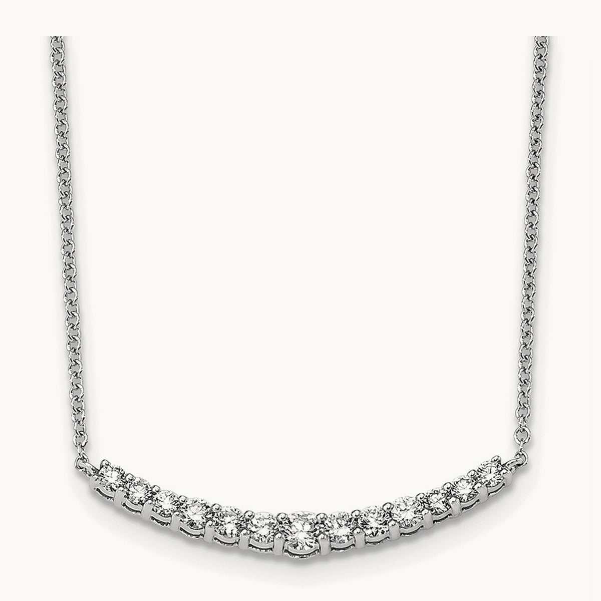 TO Fashion Bar Necklace, 0.50 ct tw Lab-Grown Diamond — 14K White Gold