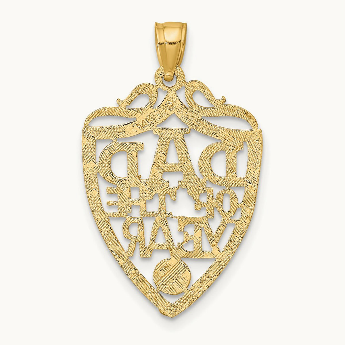 DAD OF THE YEAR PLAQUE Charm, 14K