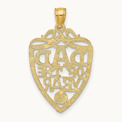 DAD OF THE YEAR PLAQUE Charm, 14K