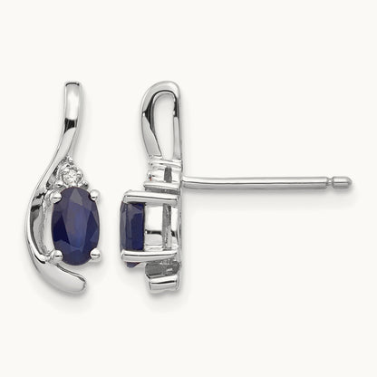 Sapphire and Diamond Post Earrings — photo set