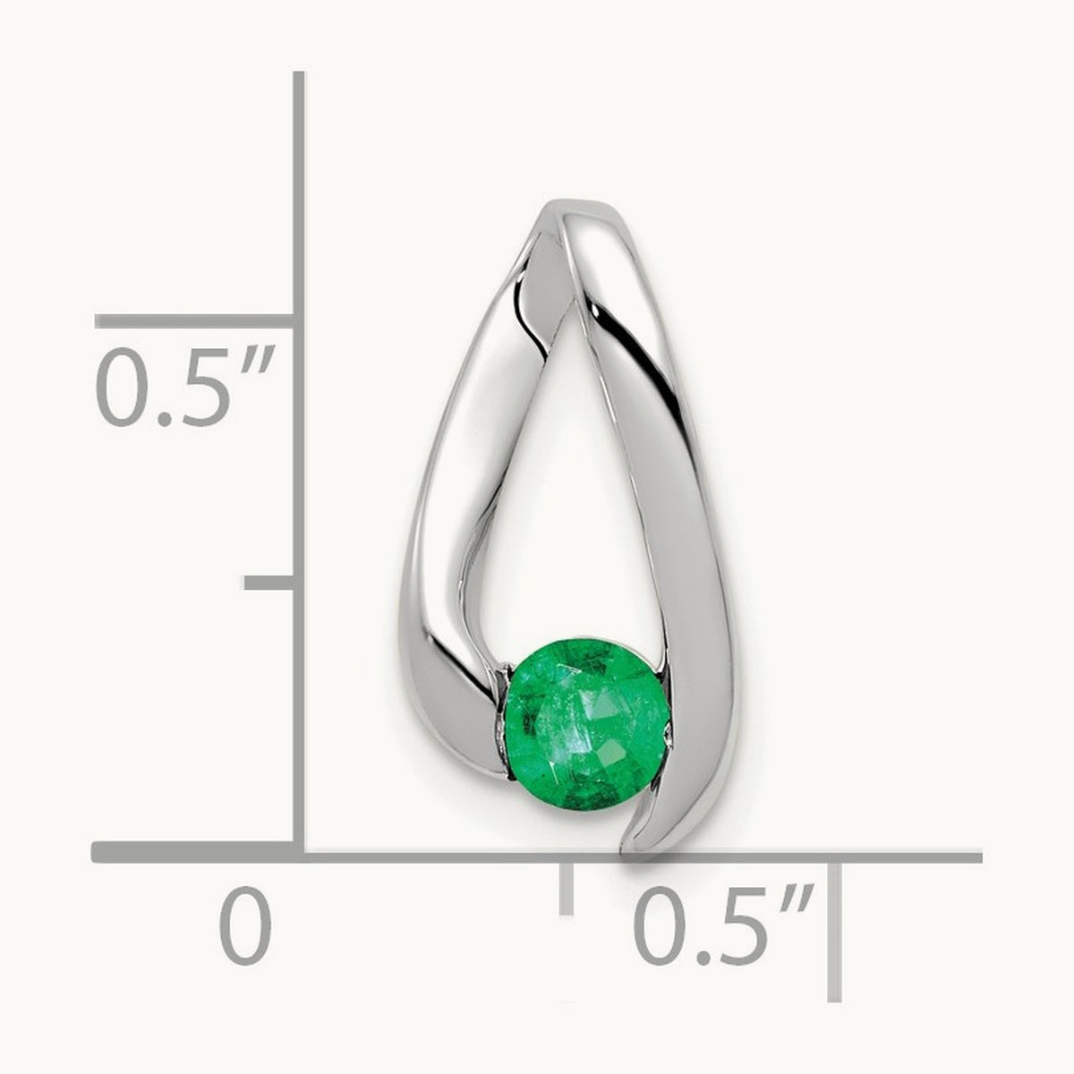 Emerald Pendant — 14K White Gold