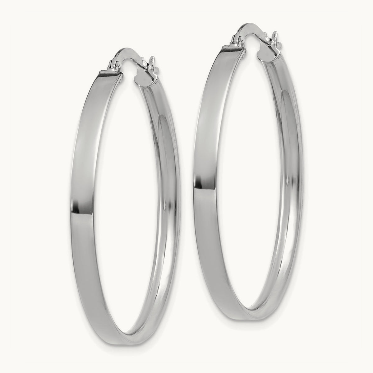 XL Hoop Earrings — 14K White Gold