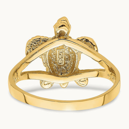 Textured Sea Turtle Ring, 14K