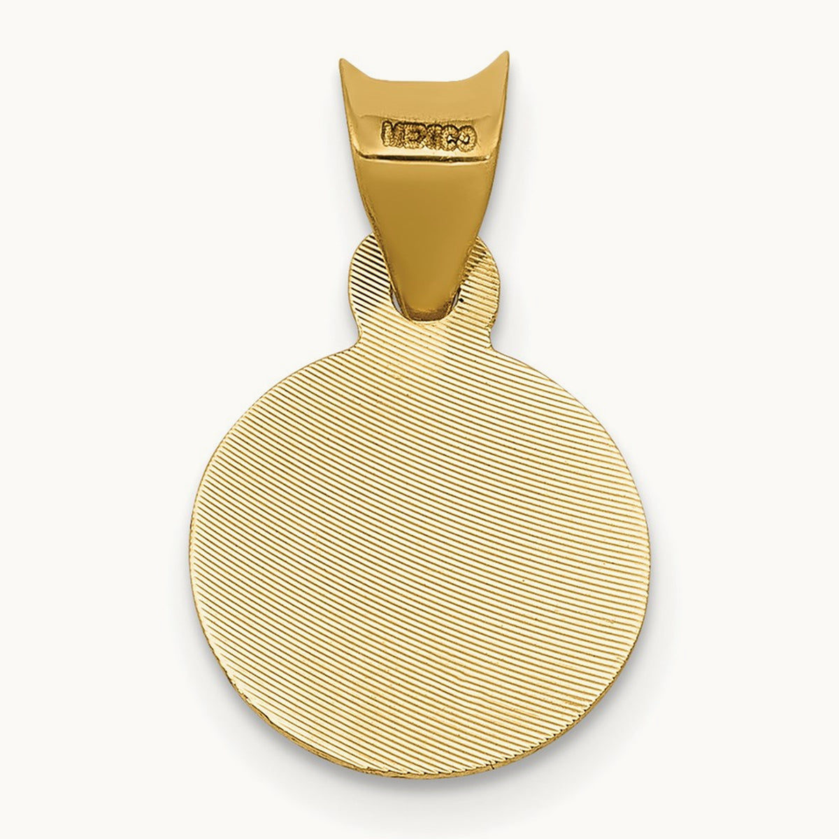 Polished Diamond-cut Lady Of Guadalupe Circle Pendant — 14K Two-Tone Gold, 17.4mm