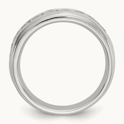 9-Stone Diamond Channel Band, 14K White Gold