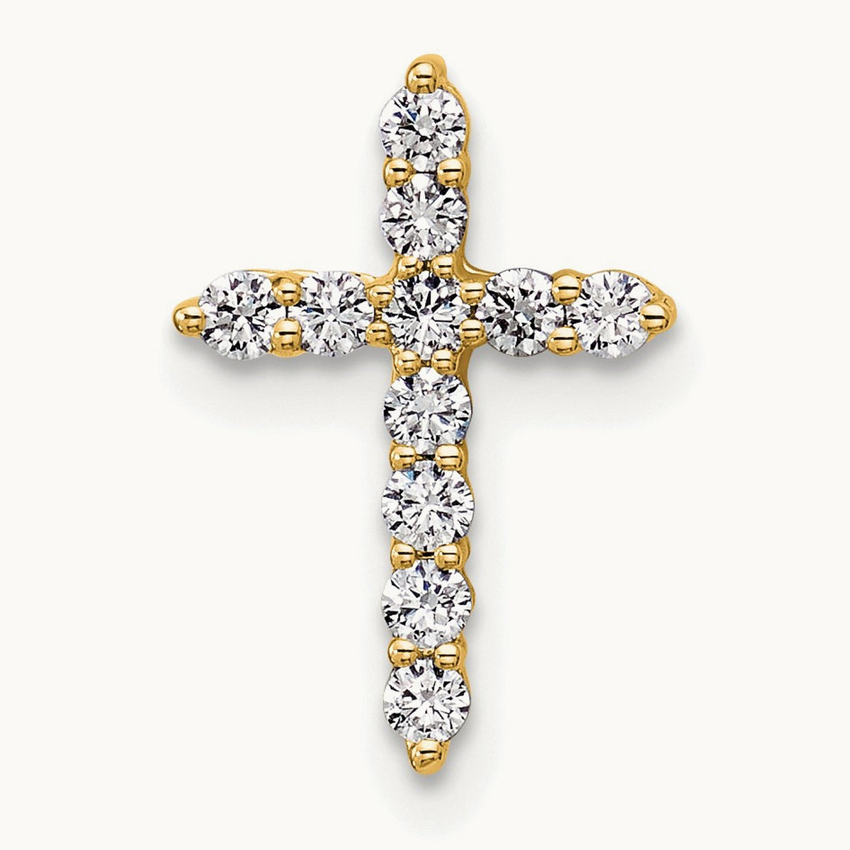 Cross Chain Slide Pendant, 0.20 ct tw Lab-Grown Diamond — 14K Yellow Gold
