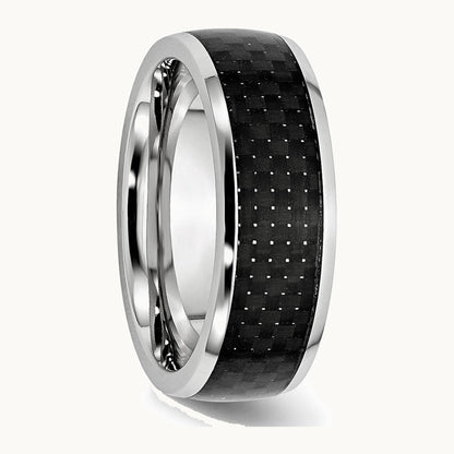 Cobalt Polished Black Carbon Fiber Inlay Band — photo set