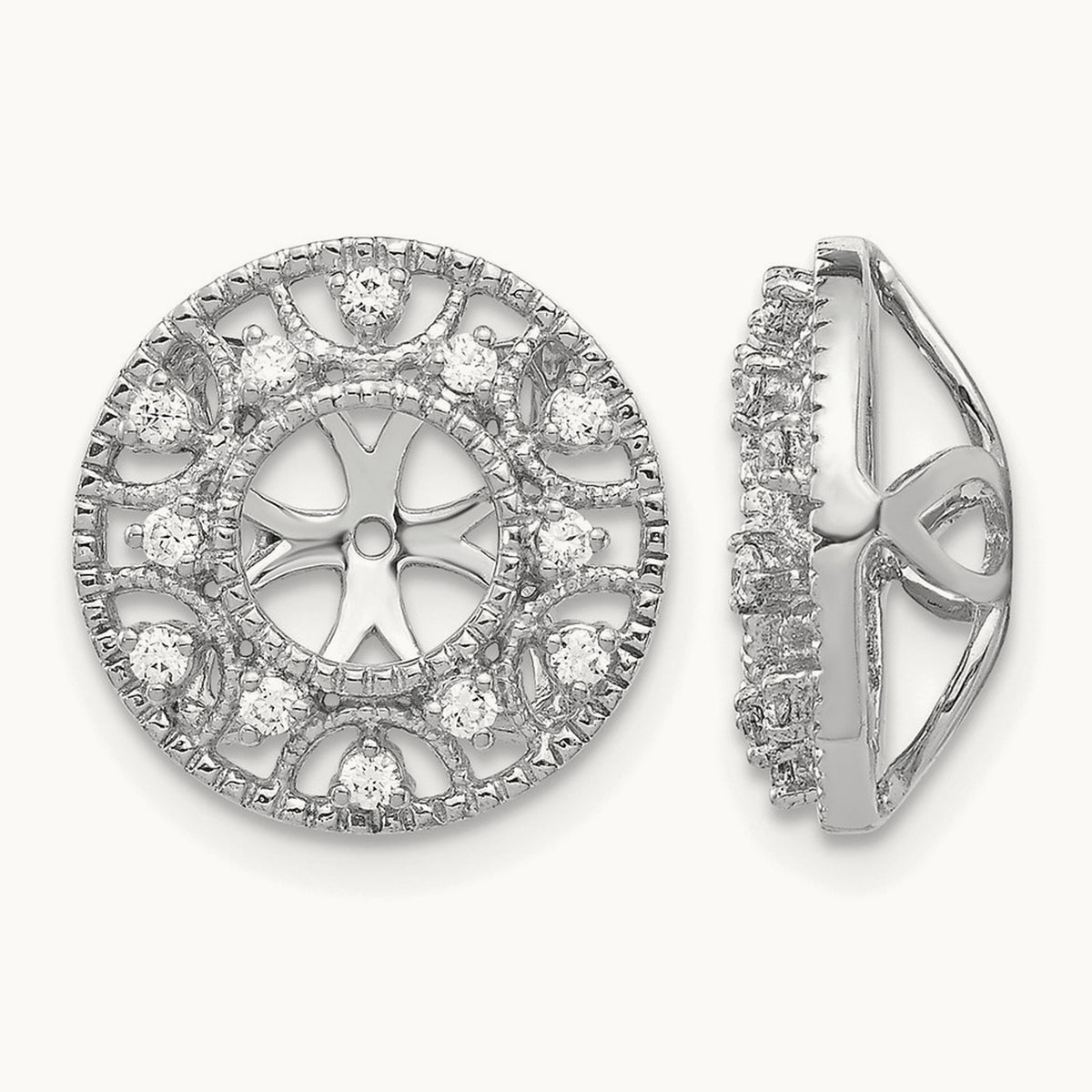 Diamond Earring Jackets — 14K White Gold
