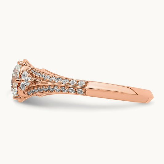 1ct Round Semi-Mount Engage Dia Ring, 14K Rose Gold