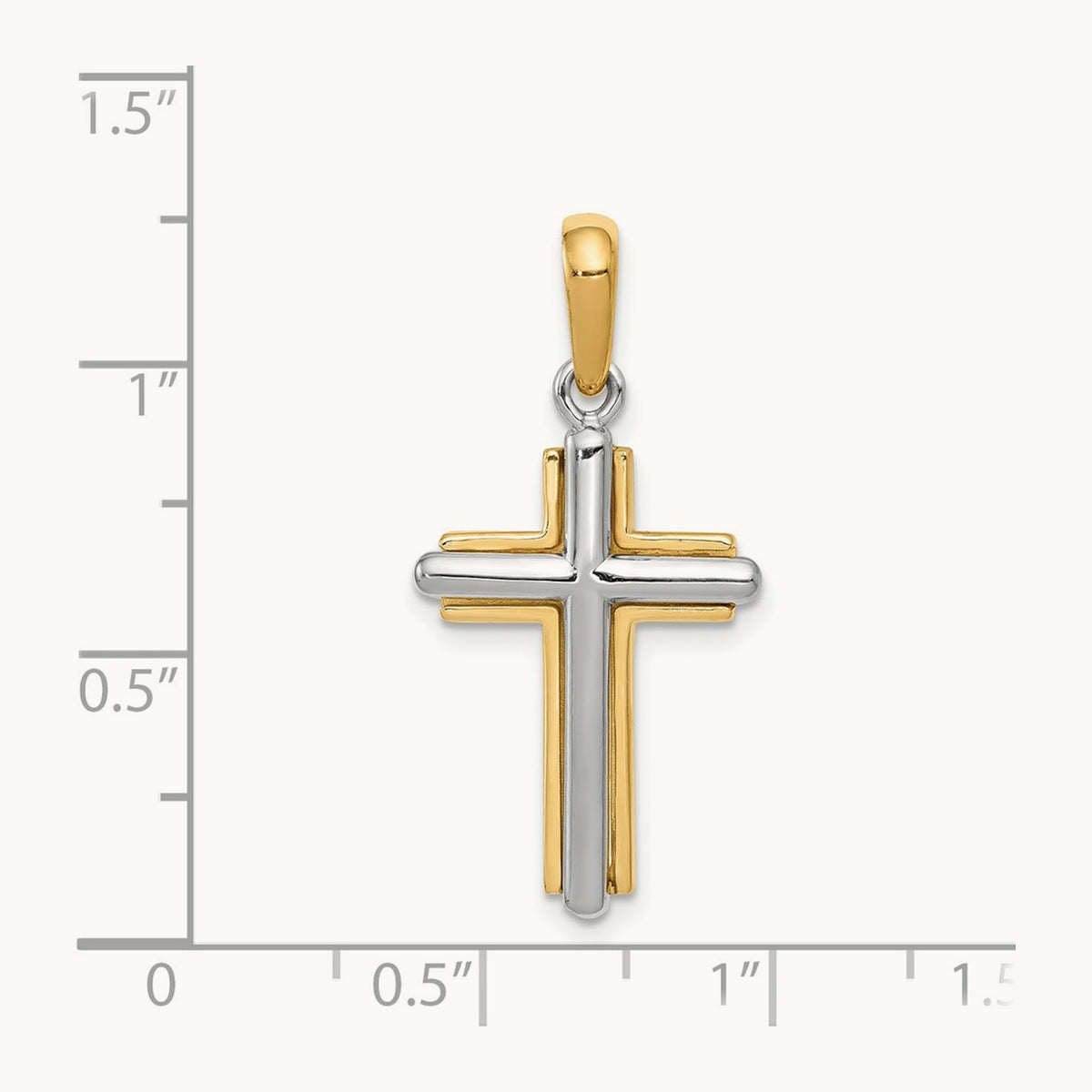 Cross Pendant, 14K Two-tone