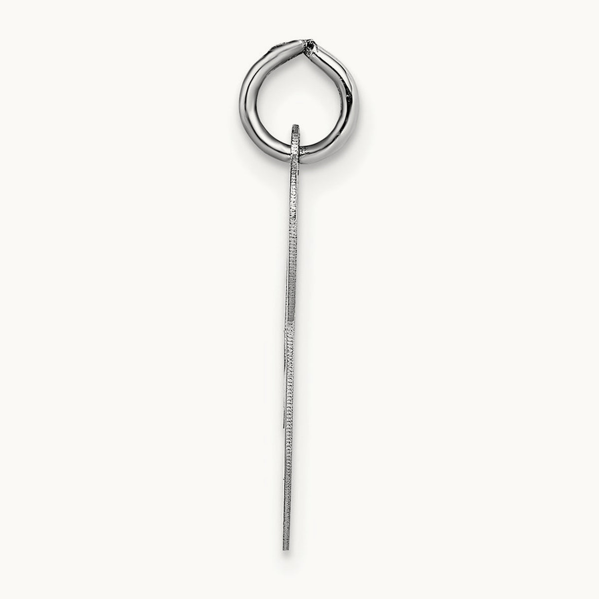 Medium Fancy Script Initial Charm — 14K White Gold, P
