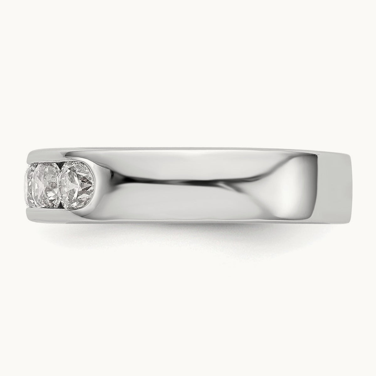 5-Stone Diamond Channel Band, 14K White Gold