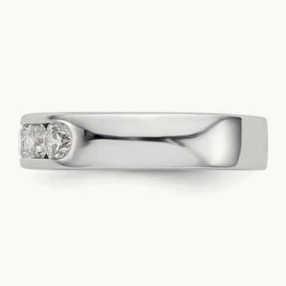 Setting: 5- Stone Closed Channel Band Mounting, 3.8mm — 14K White Gold