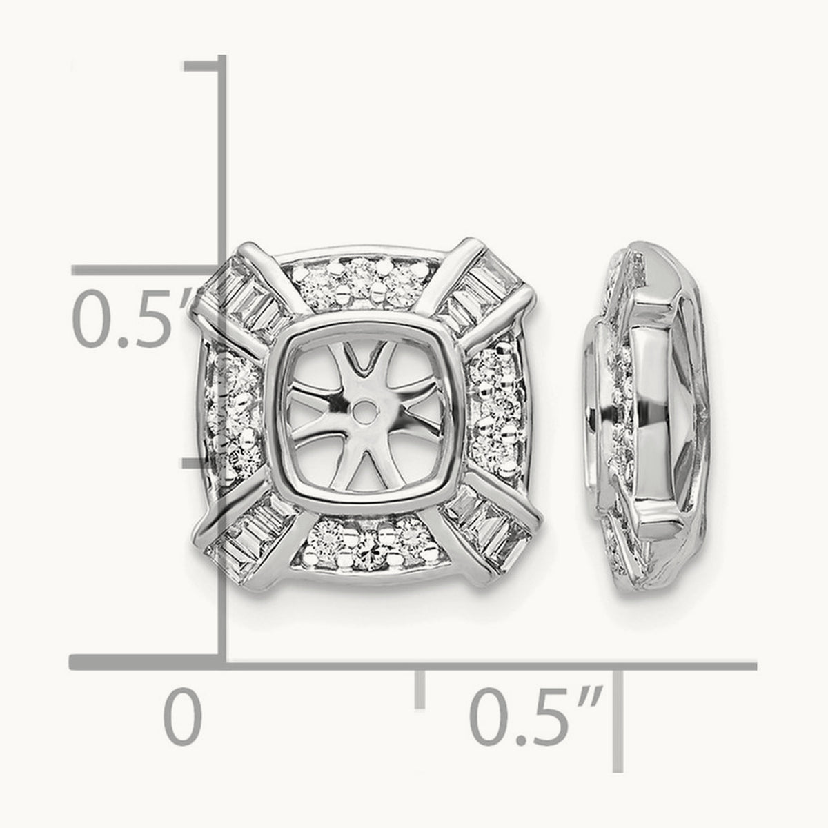 Fancy Diamond Earring Jackets, 14K White Gold
