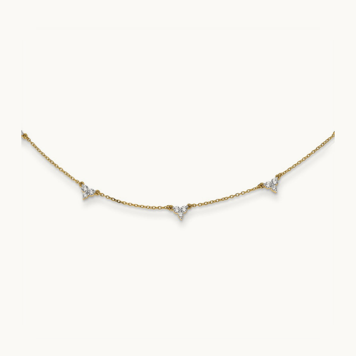 Diamond Multi Station 18 inch Necklace, 14K