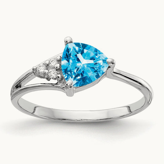 Blue Topaz AA Diamond ring — photo set
