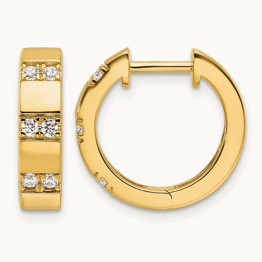 Fashion Hinged Hoop Earrings, 0.25 ct tw Lab-Grown Diamond