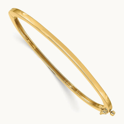 Polished Solid Hinged Bangle, 14K