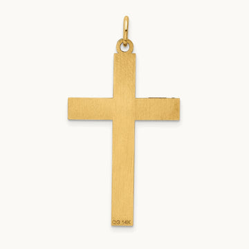 Laser Designed Cross Pendant, 14K