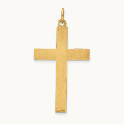 Laser Designed Cross Pendant, 14K