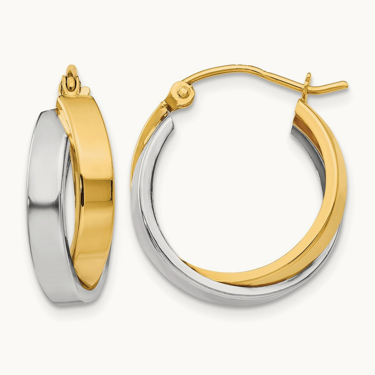 Polished Double Hoop Earrings — 17.5mm