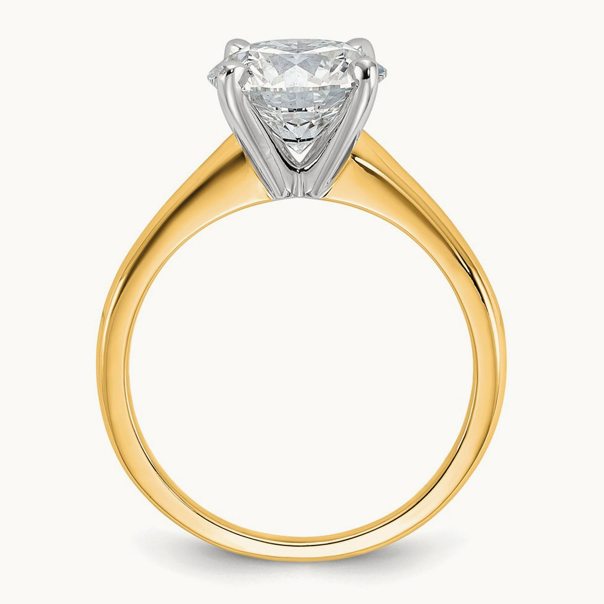 Round Solitaire Engagement Ring, 0.25-5.00 ct tw Lab-Grown Diamond — 2 1/2 ct, 14K Two-Tone