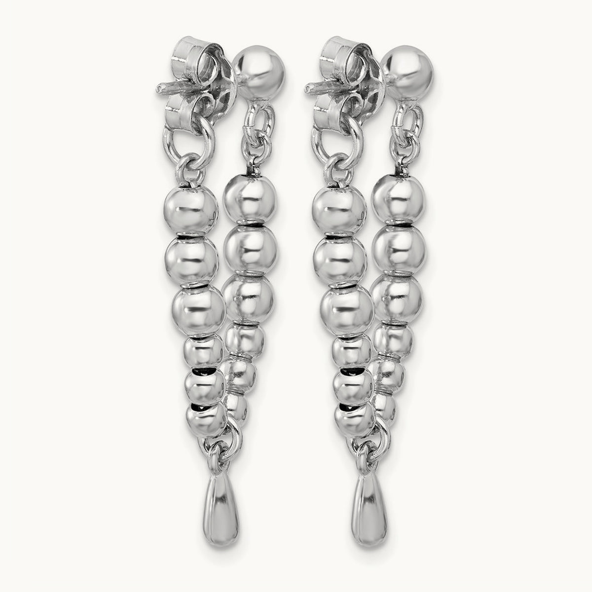 RH-plated Ball Dangle Post Earrings, Sterling Silver — Leslie's