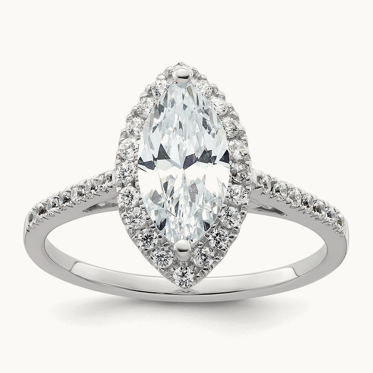 Marquise Halo Semi-Mount Engagement Ring, 0.25 ct tw — 1/3 ct, 14K White Gold