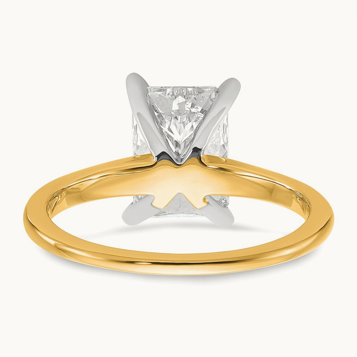 Radiant Solitaire Engagement Ring, 0.50-5.00 ct tw Lab-Grown Diamond — 2 1/4 ct, 14K Two-Tone