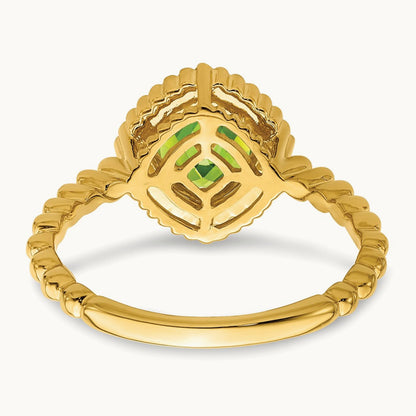 Cushion Peridot Ring, 14K