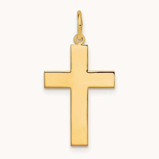 Polished Cross Pendant, 14K