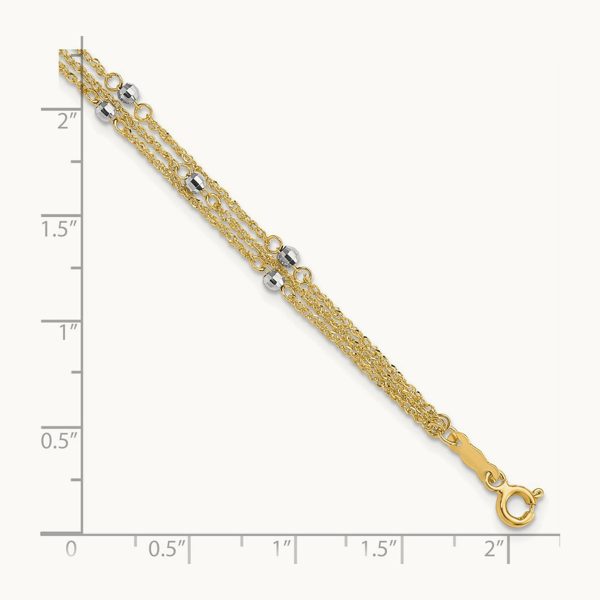 Triple Strand Bracelet, 14K Two-tone
