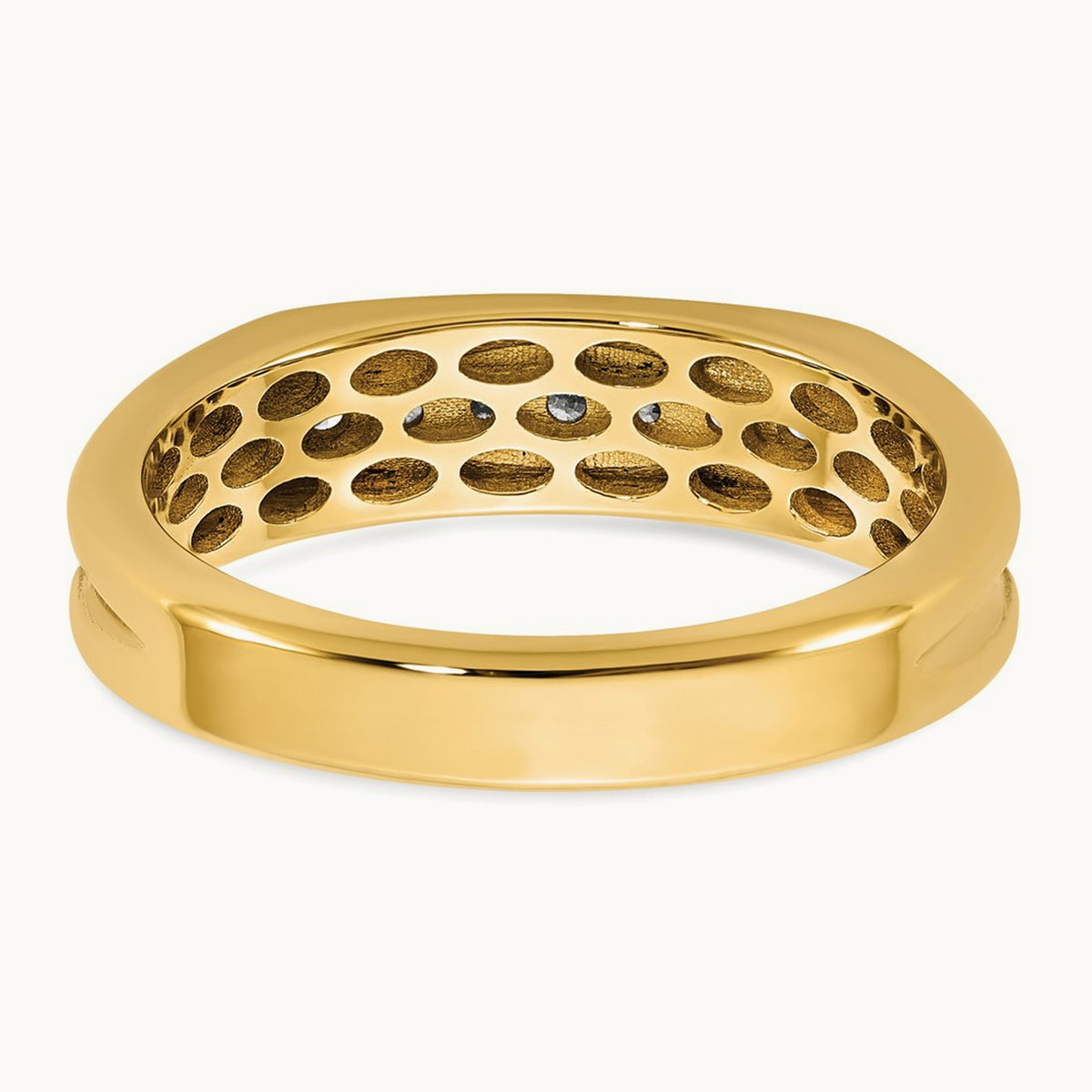 Setting: IB Goodman Men's Polished 7-Stone Diamond Ring Mounting, 14K Gold — 14K Yellow Gold