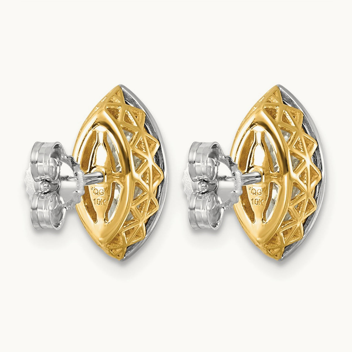 With Rhodium Marquise Center Earrings, 1.50 ct tw Lab-Grown Diamond