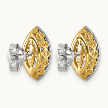 With Rhodium Marquise Center Earrings, 1.50 ct tw Lab-Grown Diamond