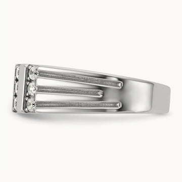 IB Goodman Mens Polished Complete 1/3ct Diamond Ring, 14K White Gold