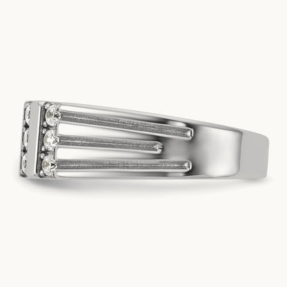 IB Goodman Mens Polished Complete 1/3ct Diamond Ring, 14K White Gold