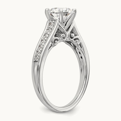 Semi-Mount Peg Set Engagement Ring, 0.20 ct tw Lab-Grown Diamond