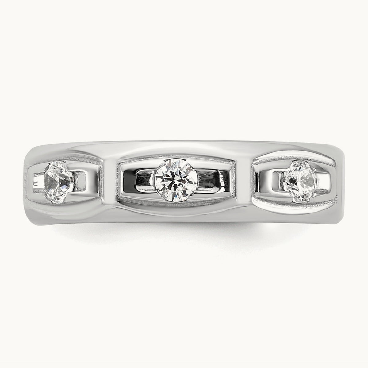 IB Goodman Mens Satin Complete 1/3ct Diamond Ring, 14K White Gold